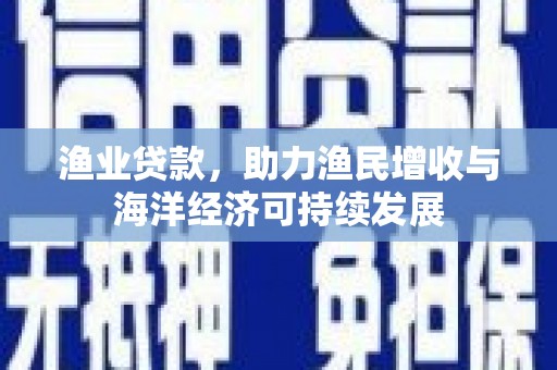 共和渔业贷款，助力渔民增收与海洋经济可持续发展