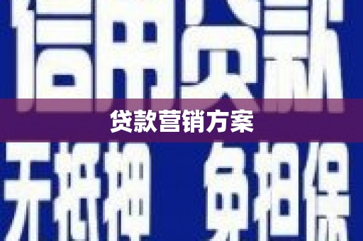 共和贷款营销方案