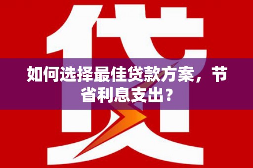 共和如何选择最佳贷款方案，节省利息支出？