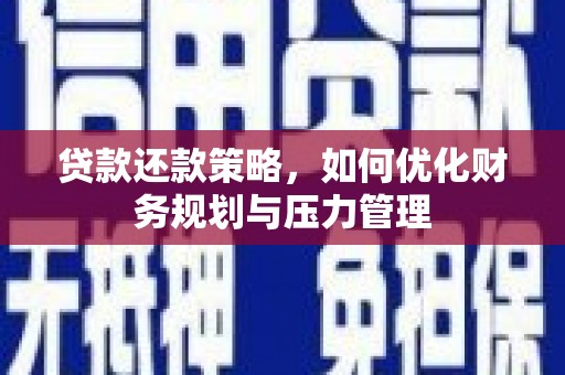 共和贷款还款策略，如何优化财务规划与压力管理