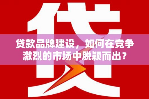 共和贷款品牌建设，如何在竞争激烈的市场中脱颖而出？
