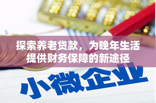 共和探索养老贷款，为晚年生活提供财务保障的新途径