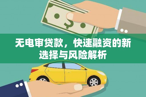共和无电审贷款，快速融资的新选择与风险解析