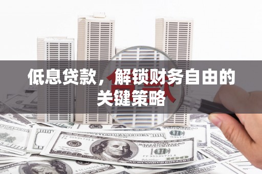 共和低息贷款，解锁财务自由的关键策略