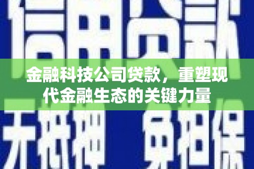 共和金融科技公司贷款，重塑现代金融生态的关键力量