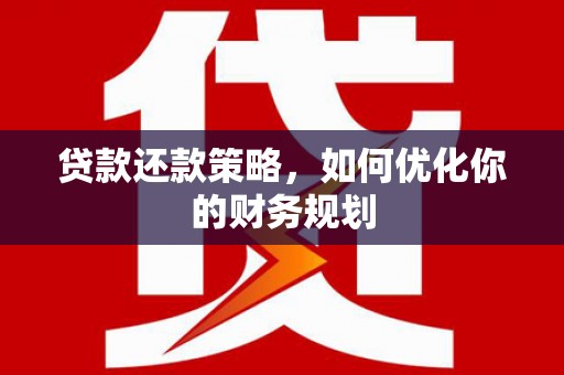 共和贷款还款策略，如何优化你的财务规划