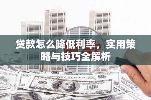 共和贷款怎么降低利率，实用策略与技巧全解析