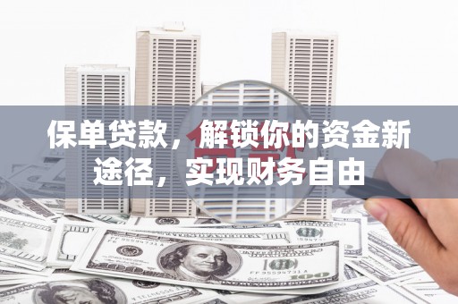共和保单贷款，解锁你的资金新途径，实现财务自由