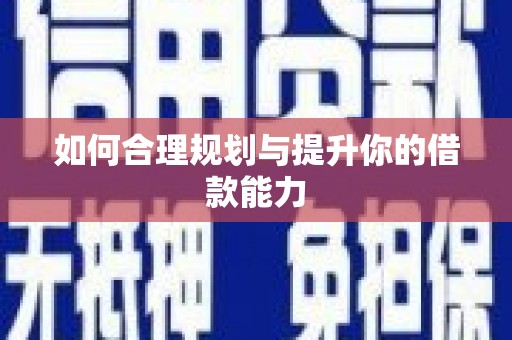 共和如何合理规划与提升你的借款能力